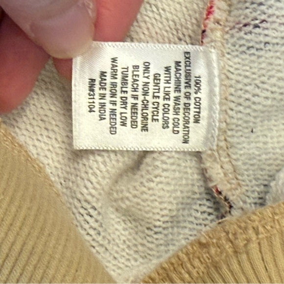 Crown & Ivy Women’s Cream/Pink/Navy Plaid Long Sleeve Scoop Neck Sweatshirt L - Picture 10 of 10